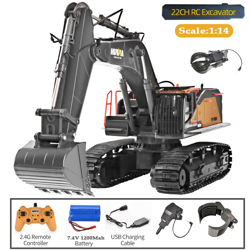 Model Kit Excavator - HUINA 1592 Alloy Excavator Truck 1/14