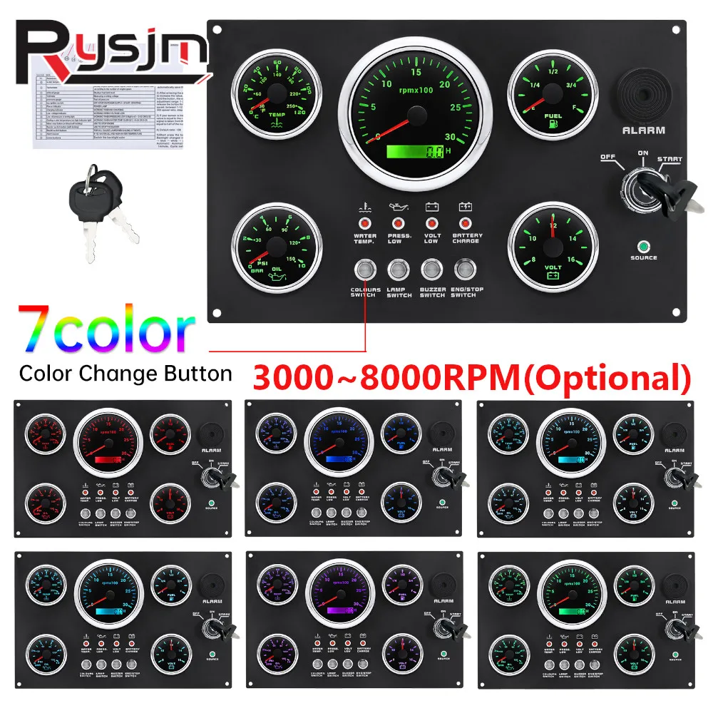Panel Line Marker - 7 Color LED Gauge Set with