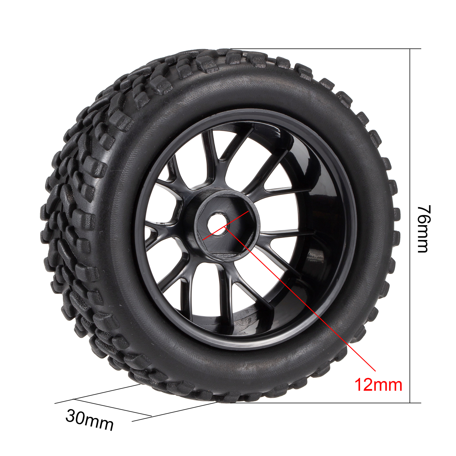 4PCS 76mm 1.9 inch Off Road Bu - огляд і ціна Model Kit Tamiya
