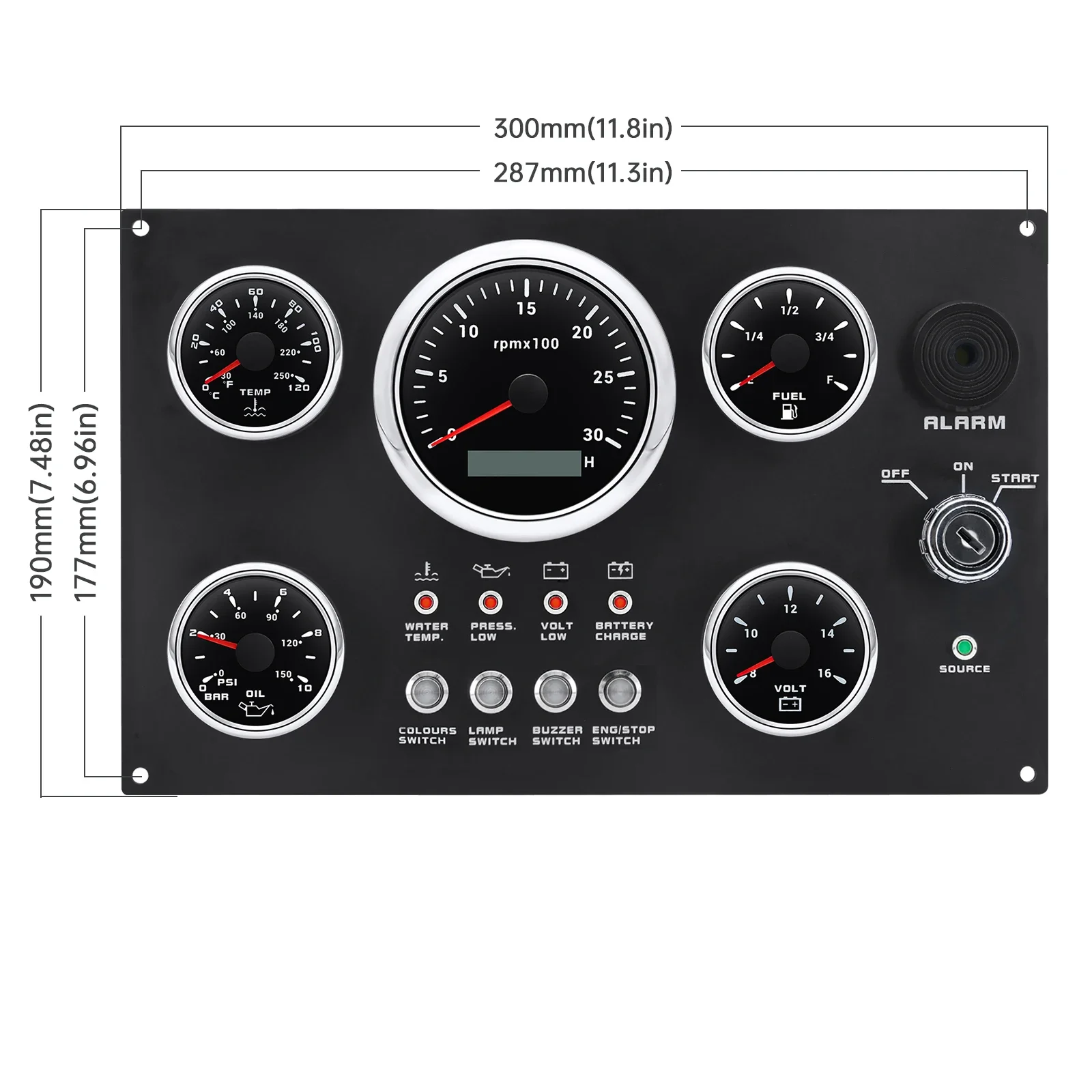 5 Gauge Boat Switch Panel Wate - огляд і ціна Panel Line Marker
