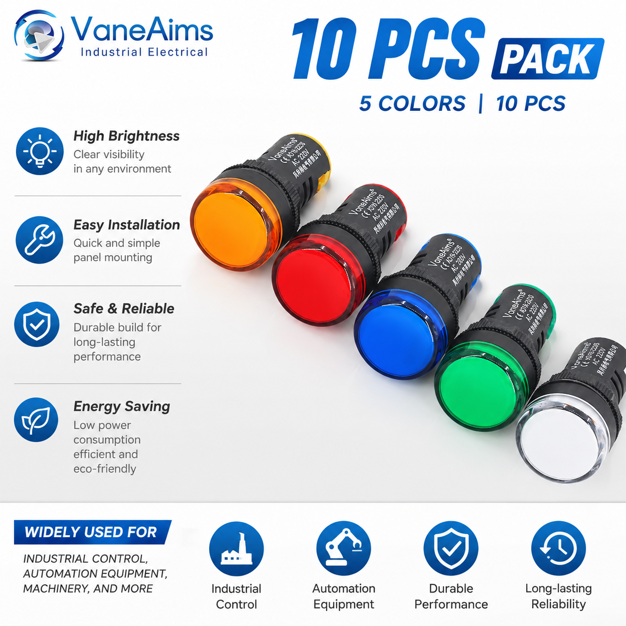 10pcs 22mm LED Indicator Light - огляд і ціна Panel Line Marker