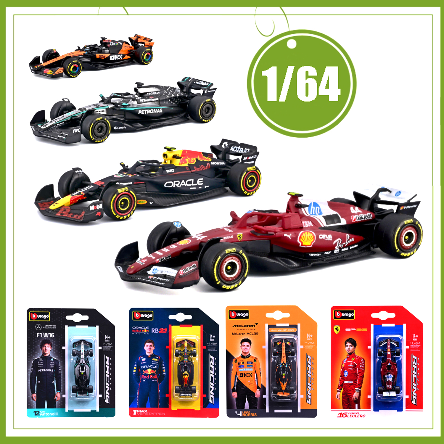 Bburago 1:64 2025 SF25 #16 RB2 - огляд і ціна Model Kit F1